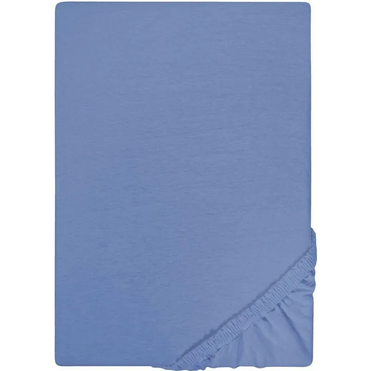 Castell Jersey-Stretch-Spannbetttuch, Blau, 1x 90x190 cm - 100x200 cm, 90x200 cm