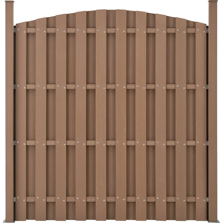 WPC Gartenzaun mit Rundbogen (165-185)x562 cm Braun [neu. holz] – Bild 5