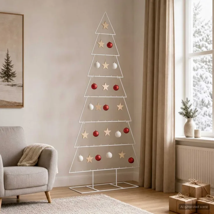 vidaXL Metall Weihnachtsbaum KUOPIO 210 cm Stahl Weiß 42053827