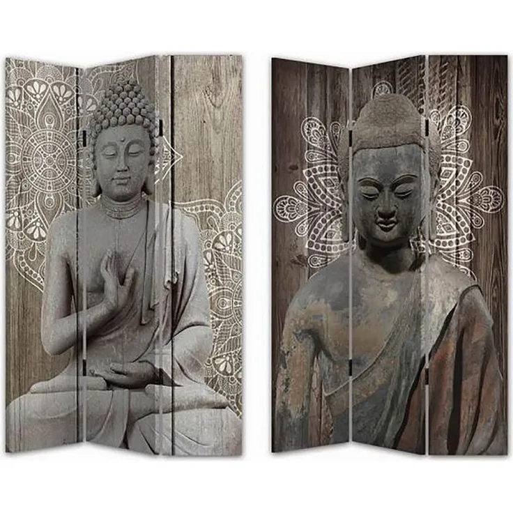 HTI-Line Paravent Paravent Buddha 3 (Stück, 1 St, 1 Paravent), Raumteiler Sichtschutz Trennwand