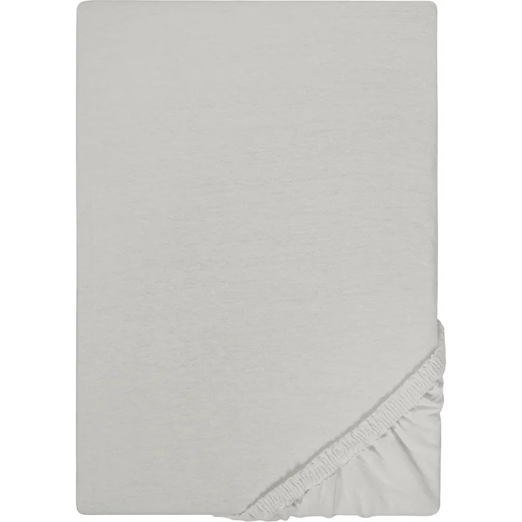 Biberna Jersey-Spannbetttuch, 100 % Baumwolle, Sturmgrau, 1x 180x200 cm - 200x200 cm – Bild 1