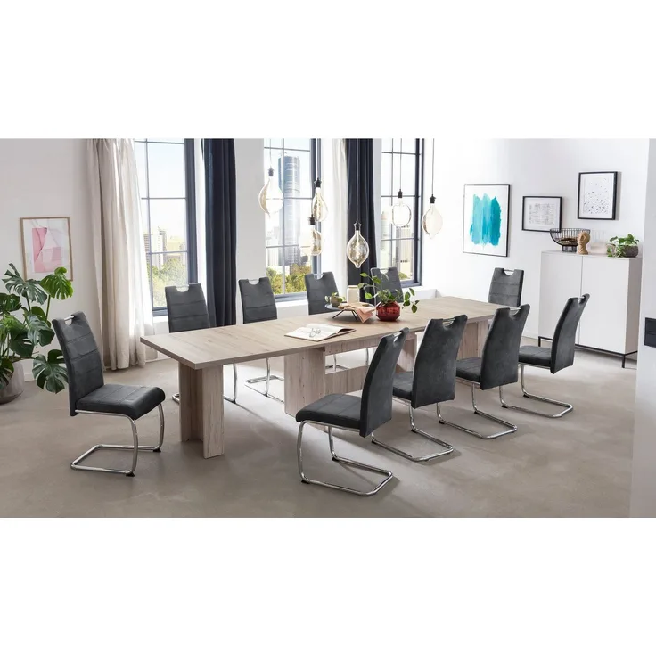 HELA Essgruppe Lia, 11tlg. Sitzgruppe, Extra viel Platz, (Set, 11-tlg, 11tlg.-Set, ausziehbar, Esstisch plus 10 Stühle), Ausziebar 160 - 300 cm
