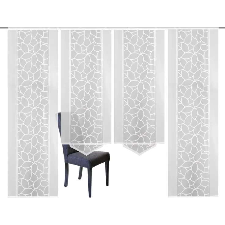 Schmidt Gard Schiebegardine 4er-Set SCHIEBEGARDINEN Jacquard, weiß, 2 x 245 x 57 cm und 2 x 160 x 57 cm, 100% Polyester