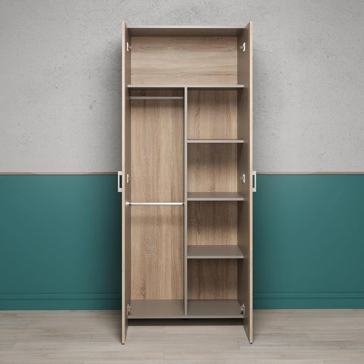 trendteam smart living - Berry - Babyzimmermöbel-Set (Wickelkommode + Kleiderschrank + Kinderbett) - Beige/Eiche Sägerau - Bett höhenverstellbar von 19 auf 51,8 cm – Bild 4