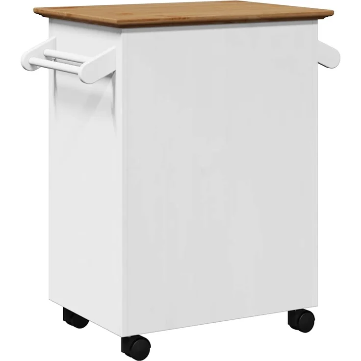 vidaXL Küchenwagen BODO Weiß und Braun 72x45x80 cm 4016876 – Bild 6
