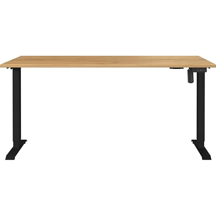 Germania Schreibtisch 8024-593, in Navarra-Eiche-Nb./Schwarz, elektr. höhenverstellbar, 160 x 119 x 80 cm (BxHxT) – Bild 4