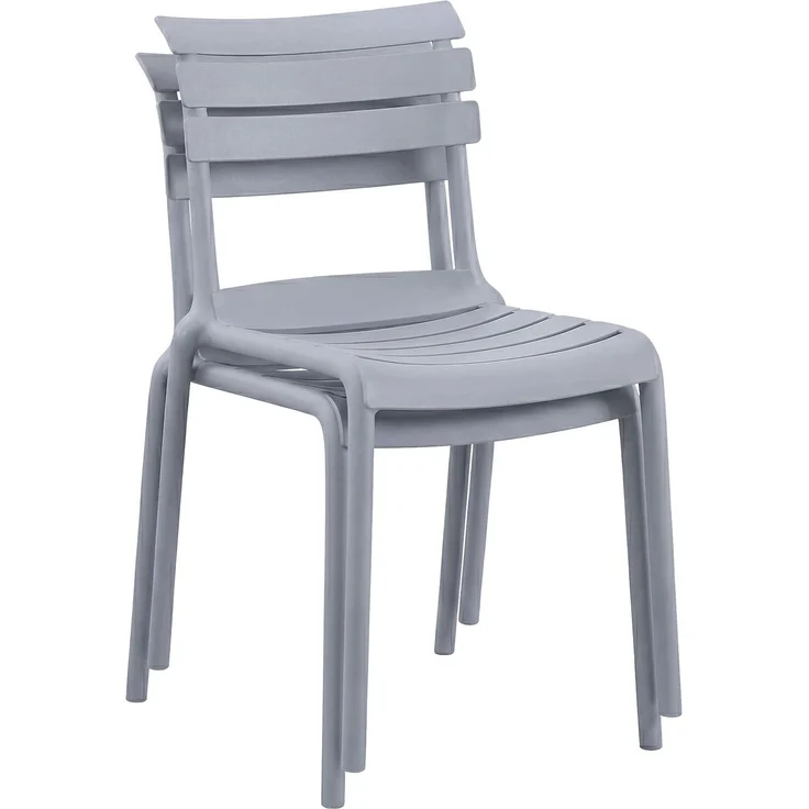 Gartenmöbel-Set KLARA mit 2 Stühlen - 190 x 72 x 82 cm, Kunststoff, Grau | Balkonset Gartenset Tisch mit Stühlen Bistroset Outdoor – Bild 6