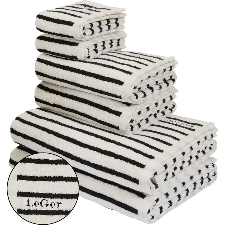 LeGer Home by Lena Gercke Handtuch Set Tamsin, Duschtücher, Handtücher, Gästetücher, Premium 500 gr/m², Frottier (Set, 6-St), mit Logostikerei, 100% Baumwolle, gestreift, weich, 5 Jahre Garantie – Bild 1