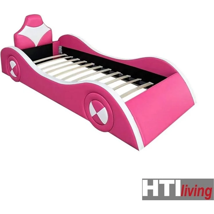 HTI-Living 'Racing' Kinderbett, inkl. Lattenrost, ohne Matratze, MDF pink/weiß, 90x200 cm – Bild 2