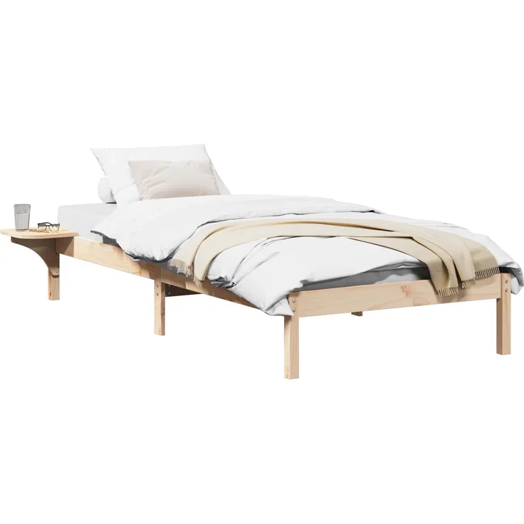 vidaXL Bettrahmen Natur 75 x 190 cm Massives Kiefernholz 873214 – Bild 2