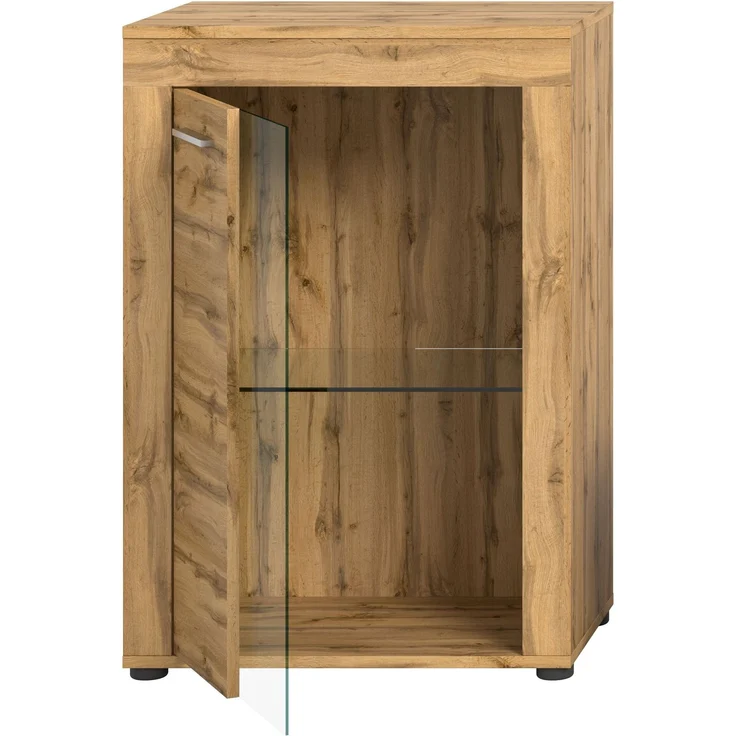 xonox. home Wohnen Jam X8BM9T40 Vitrine Glasvitrine Dekoschrank Glas-Kommodein in Wotan Eiche Melamin, ca. B/H/T: 600 x 86 x 35 cm – Bild 4