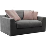 Cavadore Mini-Sofa Fiona / Kleine Couch, Loveseat für 1-2 Personen inkl. Rückenkissen / 161 x 90 x 112 / Hellgrau