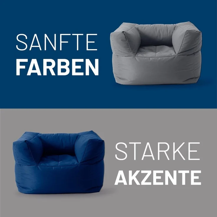Lumaland Sitzsack-Sofa, Polyester, Sessel, Grau, 70 x 72 x 96 cm – Bild 8