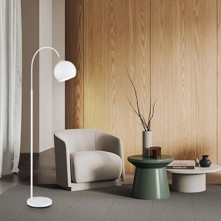 Stehleuchte, Metall, weiß, H 150 cm – Bild 3