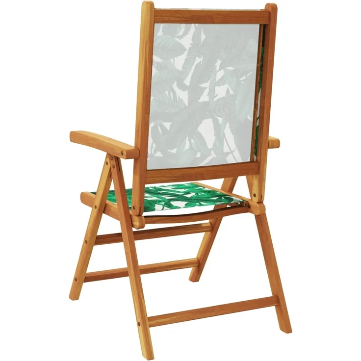 vidaXL Gartenstühle Verstellbar 6 Stk. Grün Stoff und Massivholz 3214551 – Bild 5