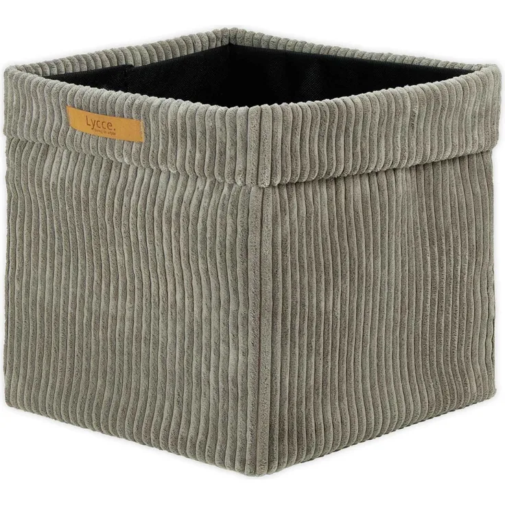 Lycce faltbare Aufbewahrungsbox - Cord, passend für Kallax Regal, abnehmbarer Bezug, robust, formstabil Taupe 31x33x33cm