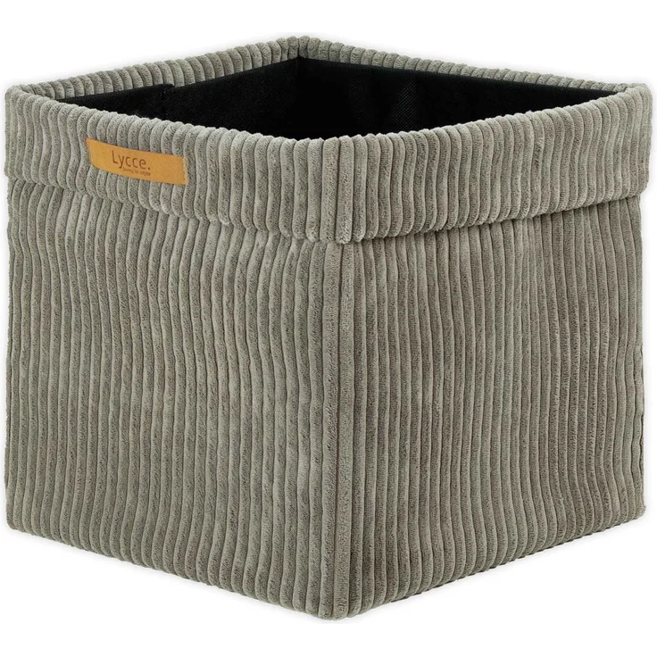 Lycce faltbare Aufbewahrungsbox - Cord, passend für Kallax Regal, abnehmbarer Bezug, robust, formstabil Taupe 31x33x33cm – Bild 1