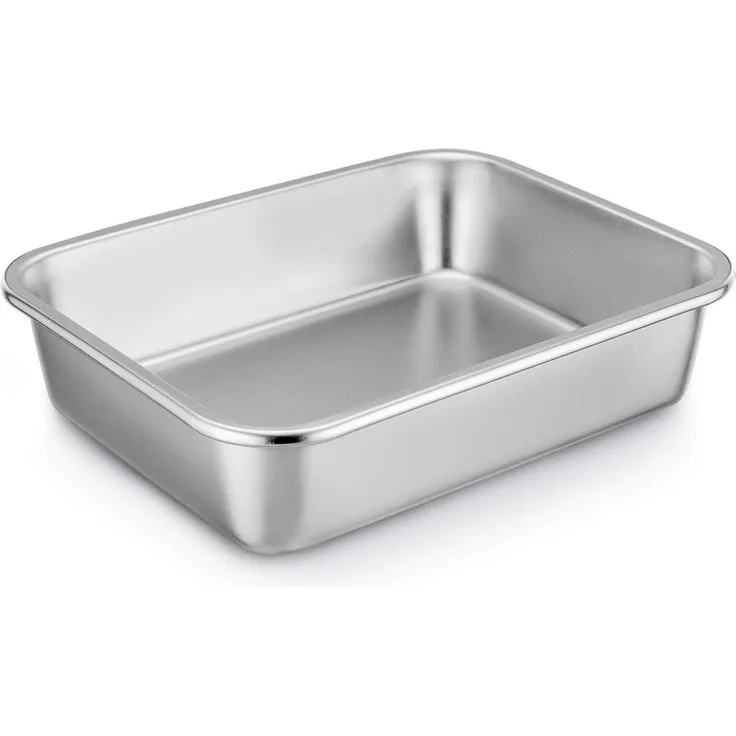 Homikit Edelstahl Rechteckige Auflaufform 32,5 x 25,5 x 8 cm - Backform Lasagne
