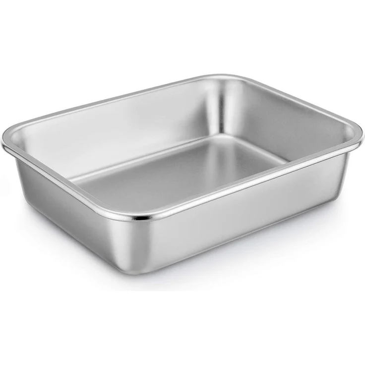 Homikit Edelstahl Rechteckige Auflaufform 32,5 x 25,5 x 8 cm - Backform Lasagne – Bild 1