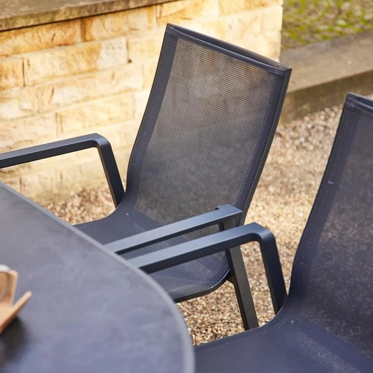 Siena Garden Reno Stapelsessel - Aluminiumgestell & Ranotex®, grau (M21940) – Bild 5