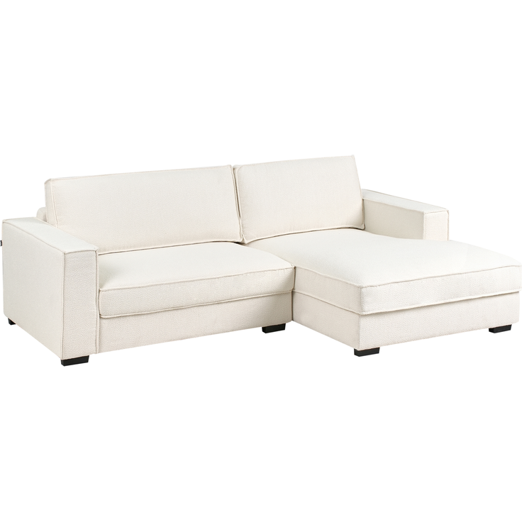 Ecksofa RENDERS Bouclé Cremeweiß linksseitig – Bild 5