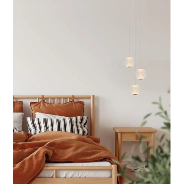 Lucide CINTRA Pendelleuchte, Ø 25 cm, dimmbar, LED 3x4,7W 2700K, transparent klar – Bild 4