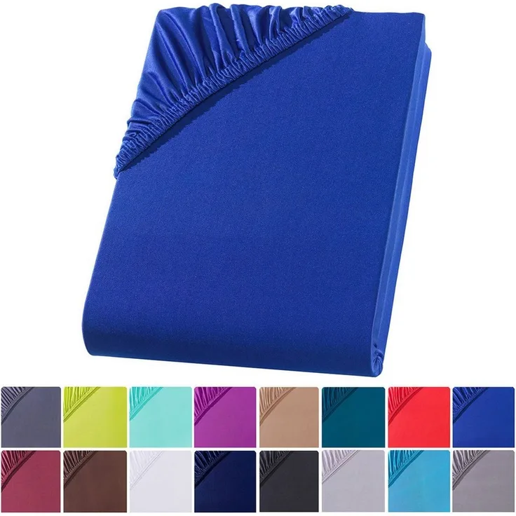 Visaggio Spannbettlaken Mikrofaser Spannbetttuch Bettlaken 90x200 140x200 180x200 200x220, Microfaser, Gummizug: rundum, viele Größen und Farben, Steghöhe 30 cm für Matratzenhöhen bis 22 cm