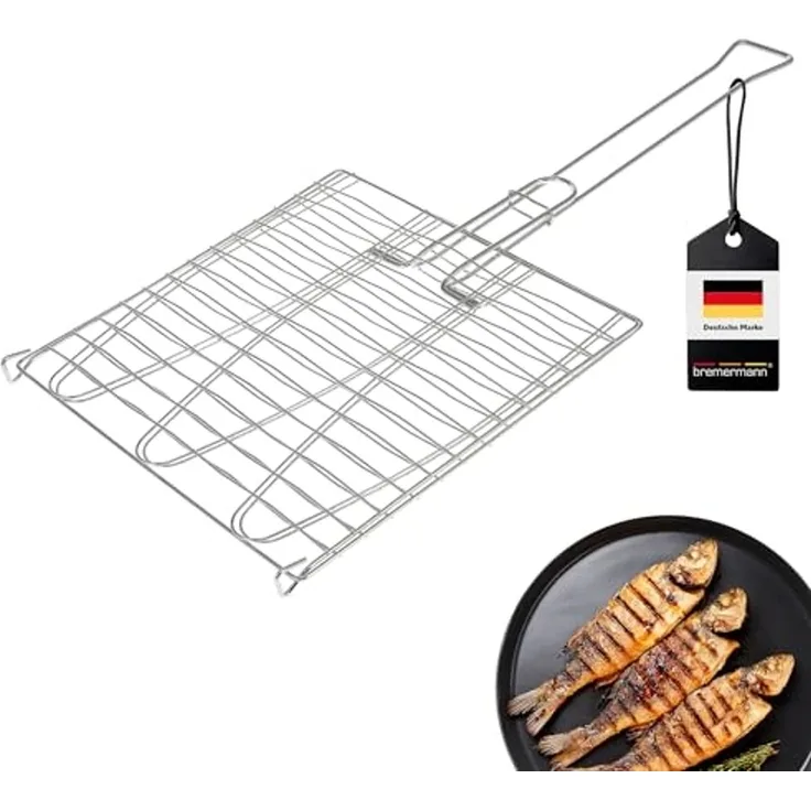 bremermann Grillguthalter Fischgriller 3fach // Edelstahl // ca. 59 x 27,5 cm // Fischbräter
