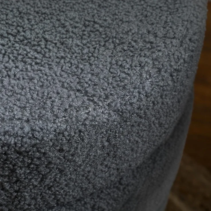 HOMCOM Fußhocker Sitzhocker mit Sitzkissen (Runder Polsterhocker, 1 St, Fußstütze), Leichtes Design, keine Montage erforderlich – Bild 9