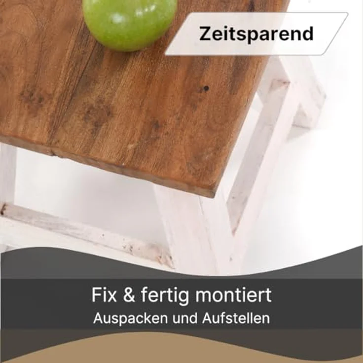DESIGN DELIGHTS Hocker Fusshocker PALO, 27x26cm (HxB), rustikaler Holzhocker Massivhocker – Bild 5