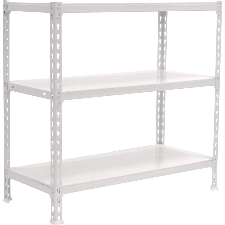 Simon Rack Simonclick Metallregal, 1000 x 900 x 300 mm, 3 Regalböden, 180 kg Biege-Punkt, Regale, Weiß – Bild 1