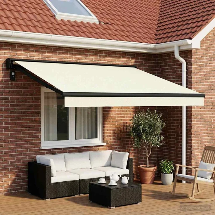 vidaXL Markisenersatzstoff Creme 450x300 cm Polyester 3444199 – Bild 1