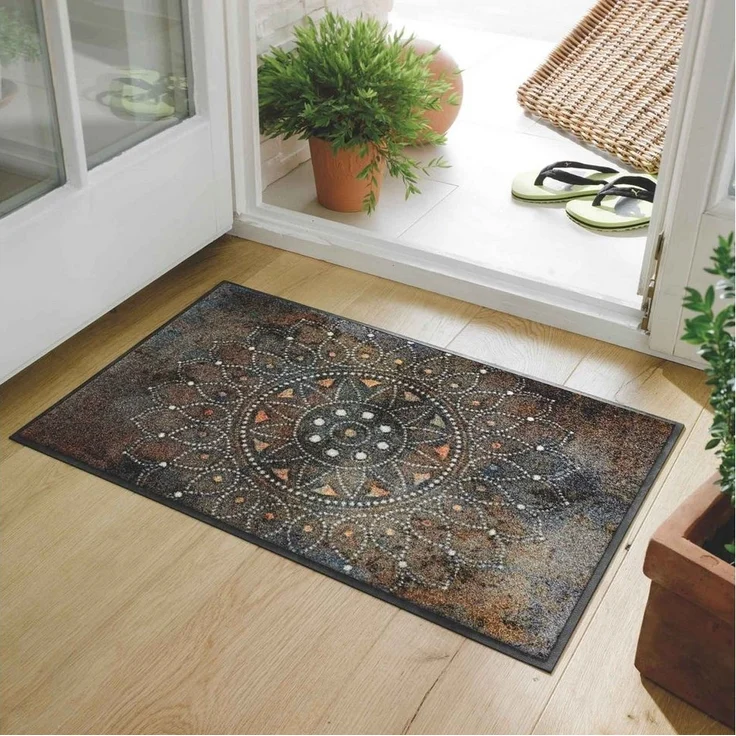 wash+dry by Kleen-Tex Fußmatte Fußmatte 60x85 Madhana braun, Eingangsmatte normal, Höhe: 600 mm – Bild 1