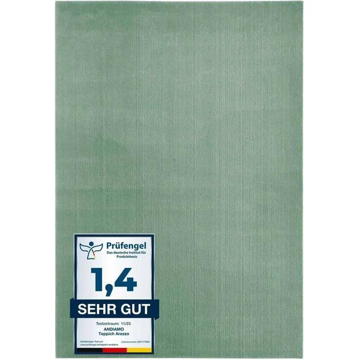 Andiamo Teppich Arezzo, rechteckig, Höhe: 16 mm, Uni Farben, weicher Flor, waschbar, ideal im Wohnzimmer & Schlafzimmer – Bild 1