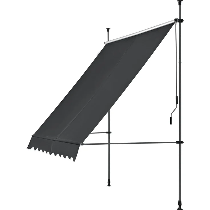 Klemmmarkise Stem 150x120x220-309 cm Schwarz [pro. tec] – Bild 3