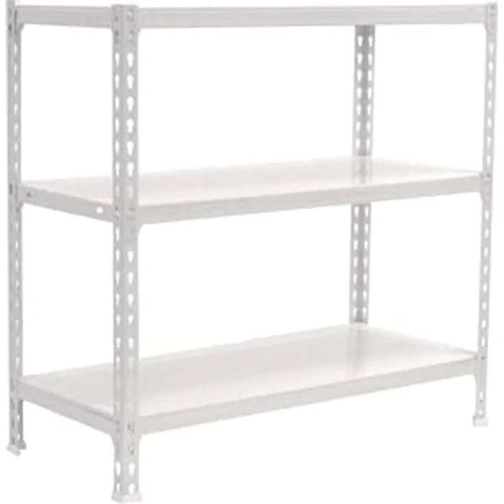 Simon Rack Simonclick Metallregal, 1000 x 900 x 300 mm, 3 Regalböden, 180 kg Biege-Punkt, Regale, Weiß – Bild 2