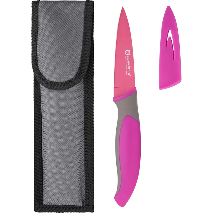 3er Set Küchenmesser mit Klingenschutz pink C4 – Bild 5