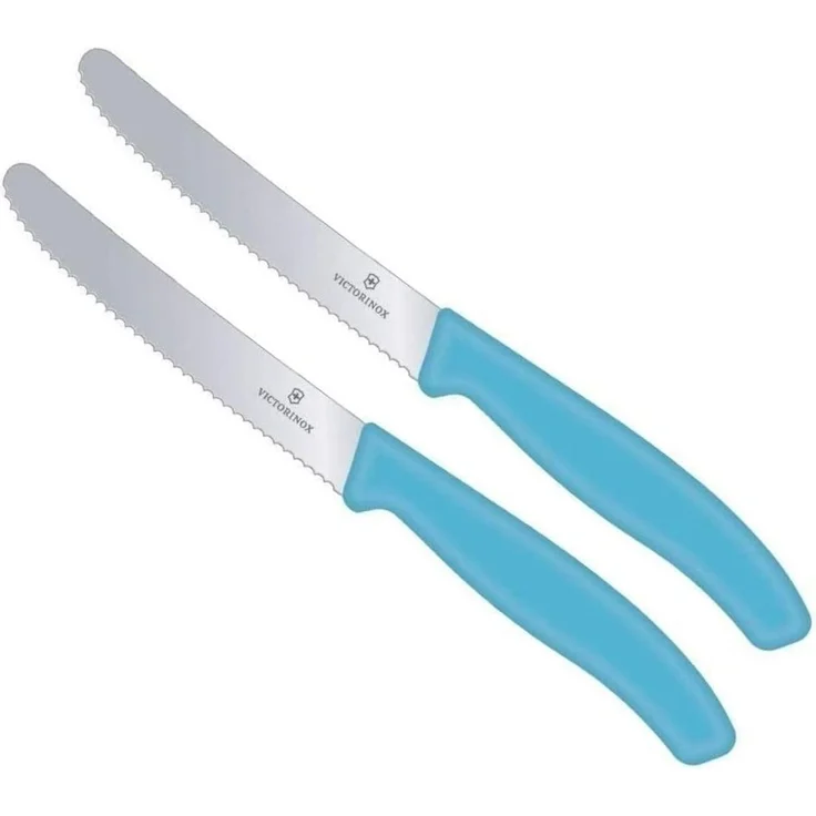 Victorinox | Tafelmesser Set Swiss Classic – Limited Edition | Karibikblau | Wellenschliff | ergonomischer Griff | spülmaschinengeeignet