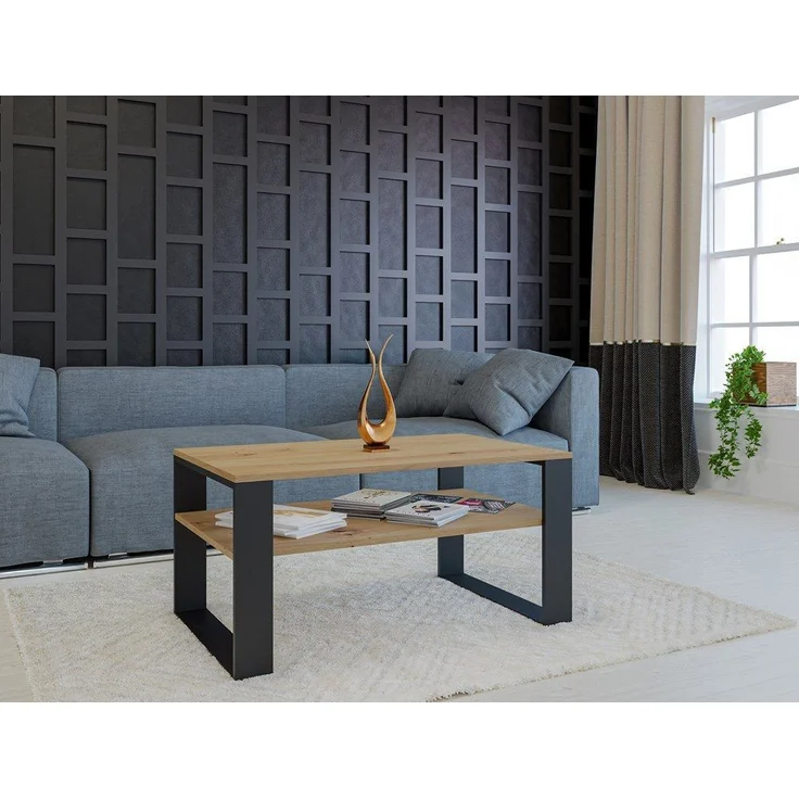 TOPESHOP COUCHTISCH MODERN Laminierte Spanplatte Weiß 58x90x50 cm (H 50 x T 58 x B 90 cm) – Bild 2