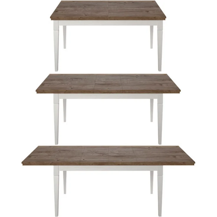 Esstisch ""Evora"" Küchentisch 160-240x90cm pinie weiß Eiche Ribbek Landhaus-Stil