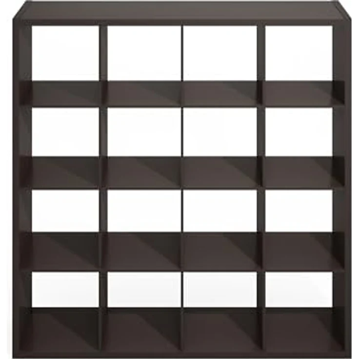 Furinno Simple Würfel-Aufbewahrungsorganizer, 16-Würfel Display-Regal, offenes Rückseitenregal, Aufbewahrungsregale, extra Dickes Gestell, Dunkle Eiche – Bild 7