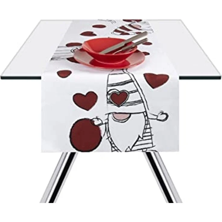 Excelsa 65386 Tischläufer GNOME Sweet Home, 40x140 cm, Baumwolle – Bild 1