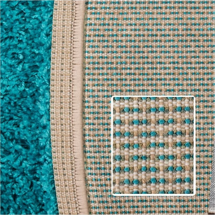SIMPEX24 Teppich Unicolor - Einfarbig, Rund, Höhe: 30 mm, Einfarbig Shaggy Teppich Wohnzimmer Langflor Versch. Farben und Größen – Bild 3
