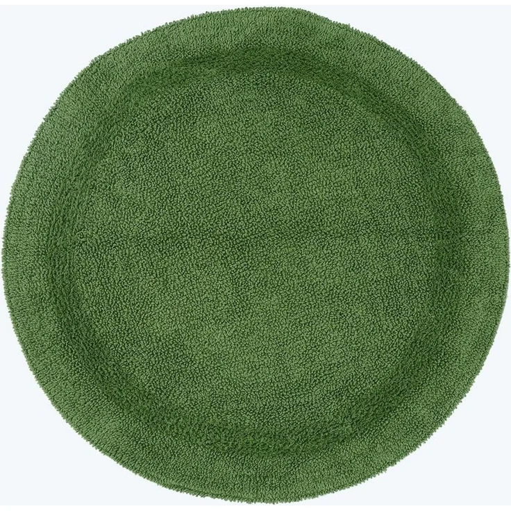 Homescapes Badematte Runde Battematte farngrün 80 cm aus 100% Baumwolle, Höhe 20 mm, Baumwolle, rund, Φ 80 cm – Bild 1