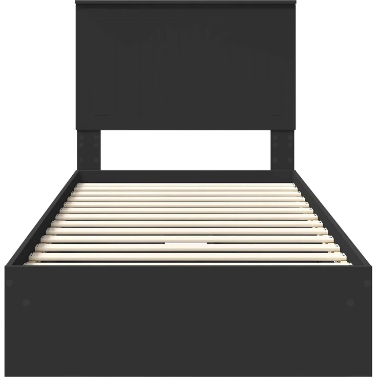 vidaXL Aufbewahrungsbett Schwarz 90 x 190 cm Holzwerkstoff 3411251 – Bild 7