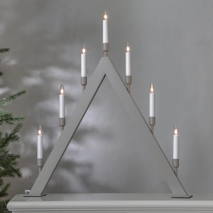 Lichterbogen ,Vind', 7-flammig, Holz, beige – Bild 2