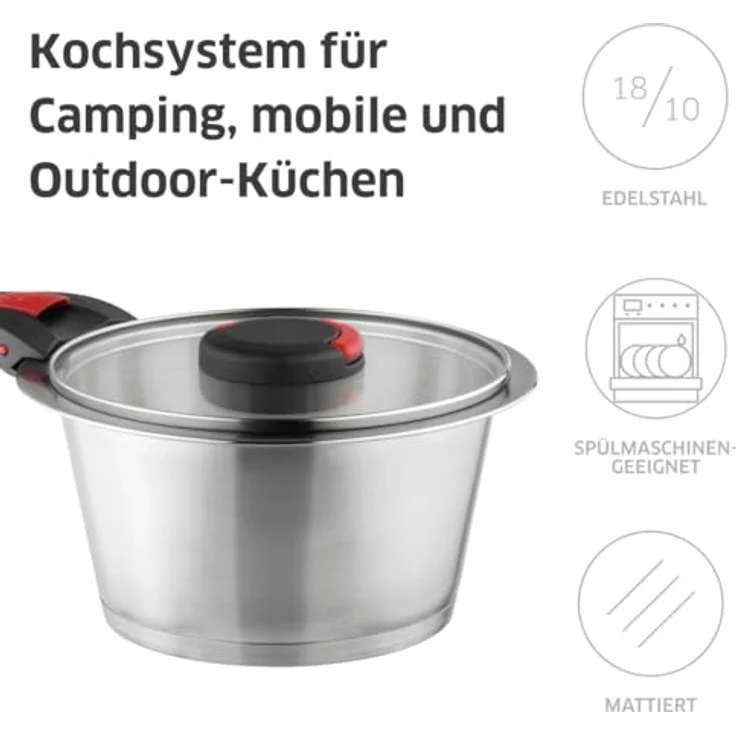 Kuppels QUICK CLACK PRO Glasdeckel 24 cm silber – Bild 5