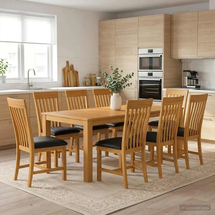 vidaXL Essgruppe RIJSWIJK 9 stk. Schwarz 200 x 100 x 75 cm 3430412 – Bild 1