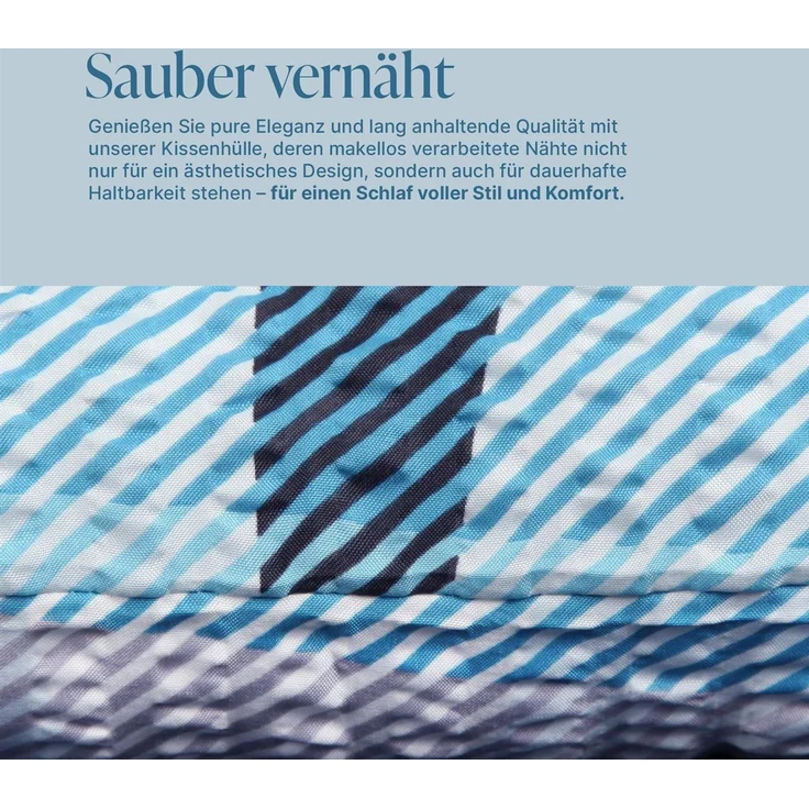 Seersucker - Kissenbezug 40x80cm - 2er Pack Streifen – Bild 4