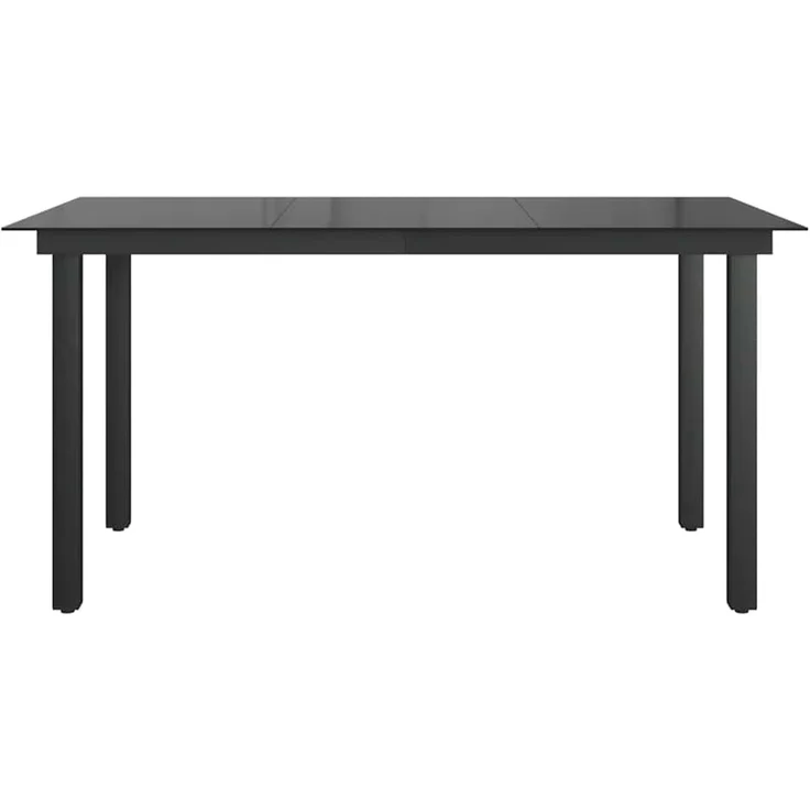 Gartentisch, Beistelltisch, Balkontisch Schwarz 150x90x74 cm Aluminium und Glas – Bild 5